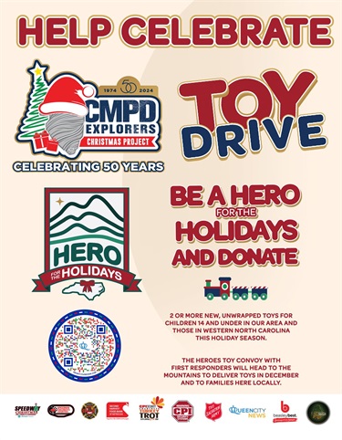 Toy Drive Be a Hero for the Holidays Poster