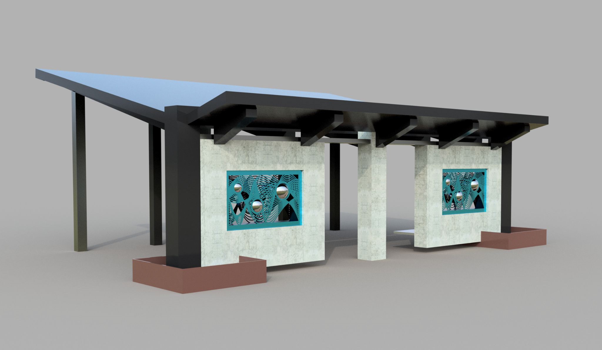 Hambright Park and ride shelter art rendering by Anna Dean