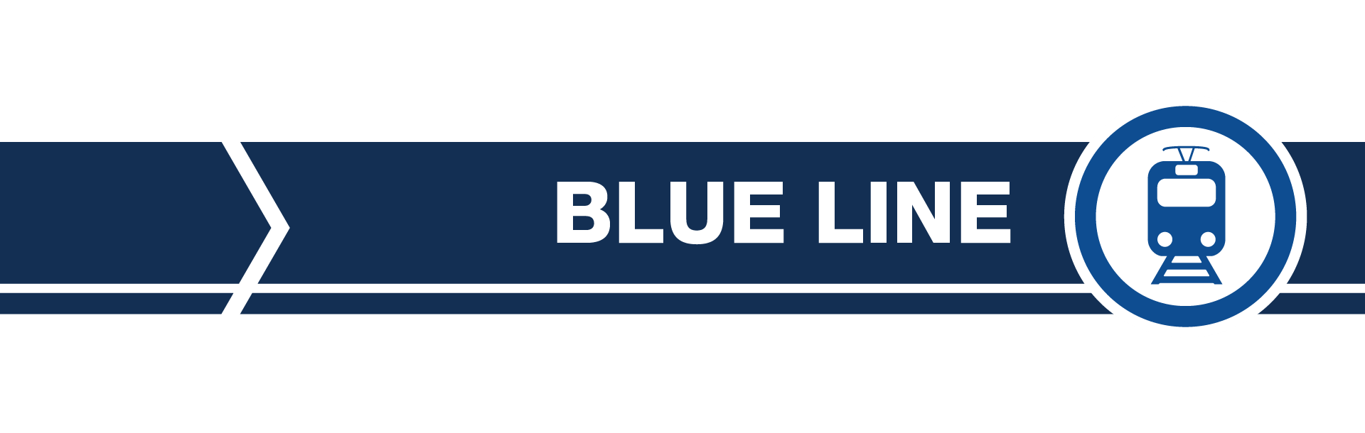 CATS blue line banner with blue rail icon