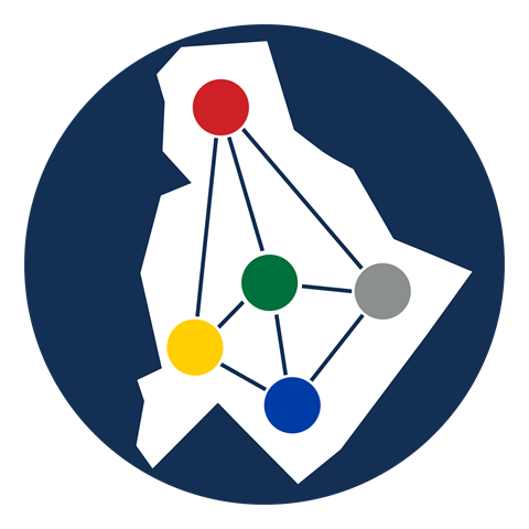 The Greater Charlotte Region with the 5 dots connected across the region