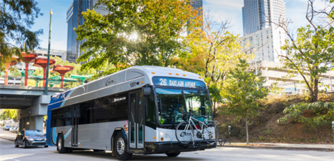 CATS bus 1091 with 26 oaklawn avenue displayed on LED sign