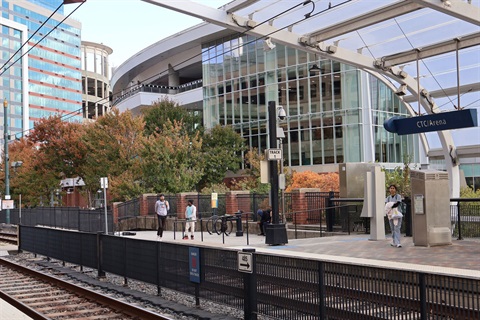 CATS riders waiting at the CTC/Arena platform