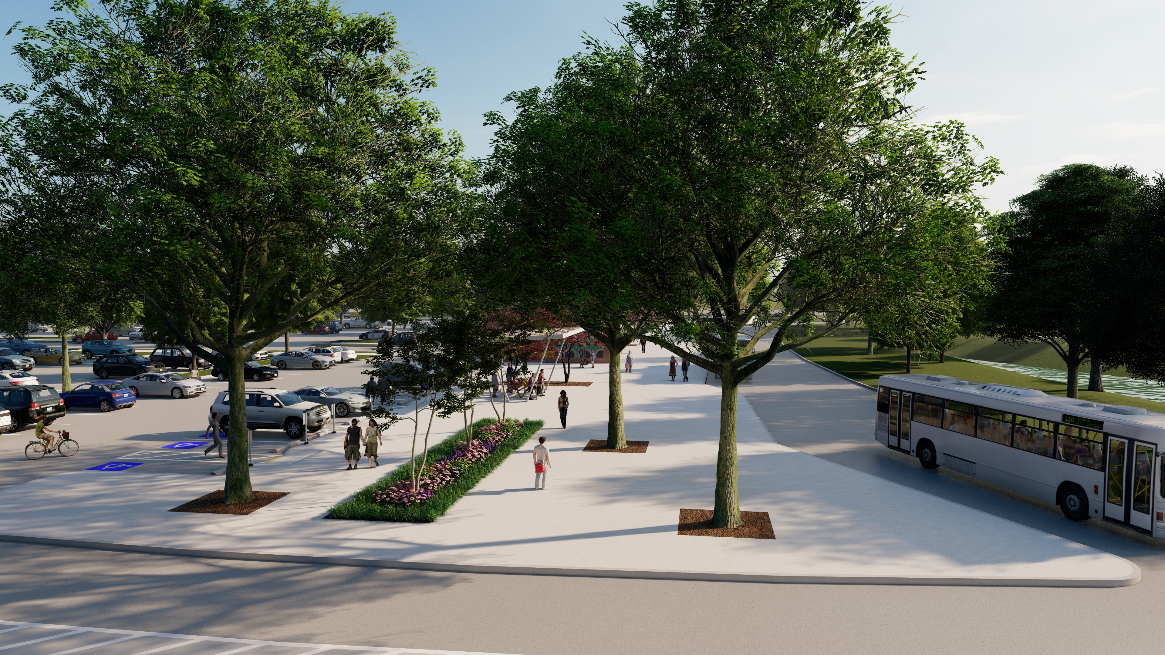 Rendering on Hambright Park and ride parking lot