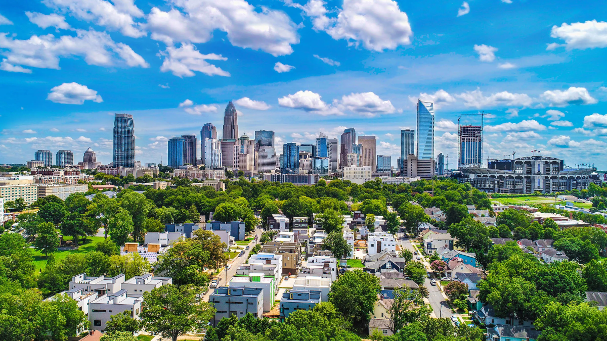 view of uptown Charlotte canopy