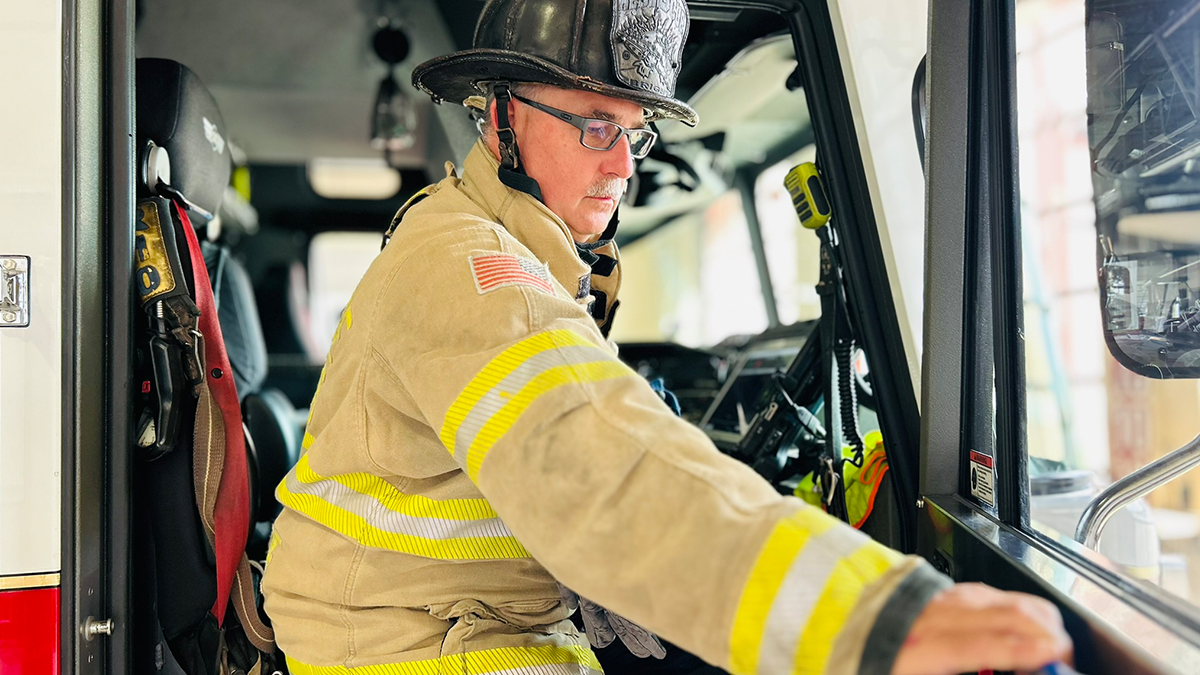 Captain Jeff Bright in action at Firehouse 10, demonstrating his commitment to leading by example. Whether responding to an emergency or training his crew, Bright ensures the team is always prepared.