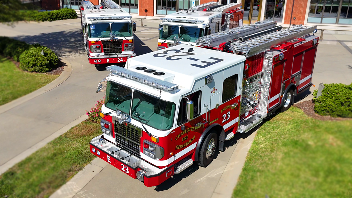 Engine 23, one of Charlotte Fire’s newest trucks, is ready to serve the eastern side of Charlotte, enhancing response capabilities in its community. 