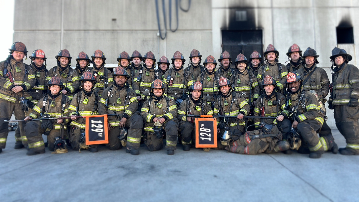 Recruit Classes 128 and 129, alongside their training officers, wrap up Firefighter Survival Week – a critical step in preparing these future firefighters for the challenges ahead. Dedication, teamwork, and resilience were on full display.