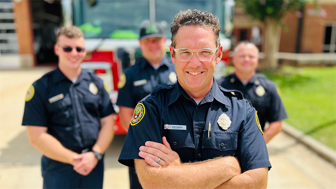 In a ceremony held at the Charlotte Fire Training Academy, Charlotte Fire Engineer Kyle Shank of Engine 32 was awarded the prestigious Firefighter of the Year title. 