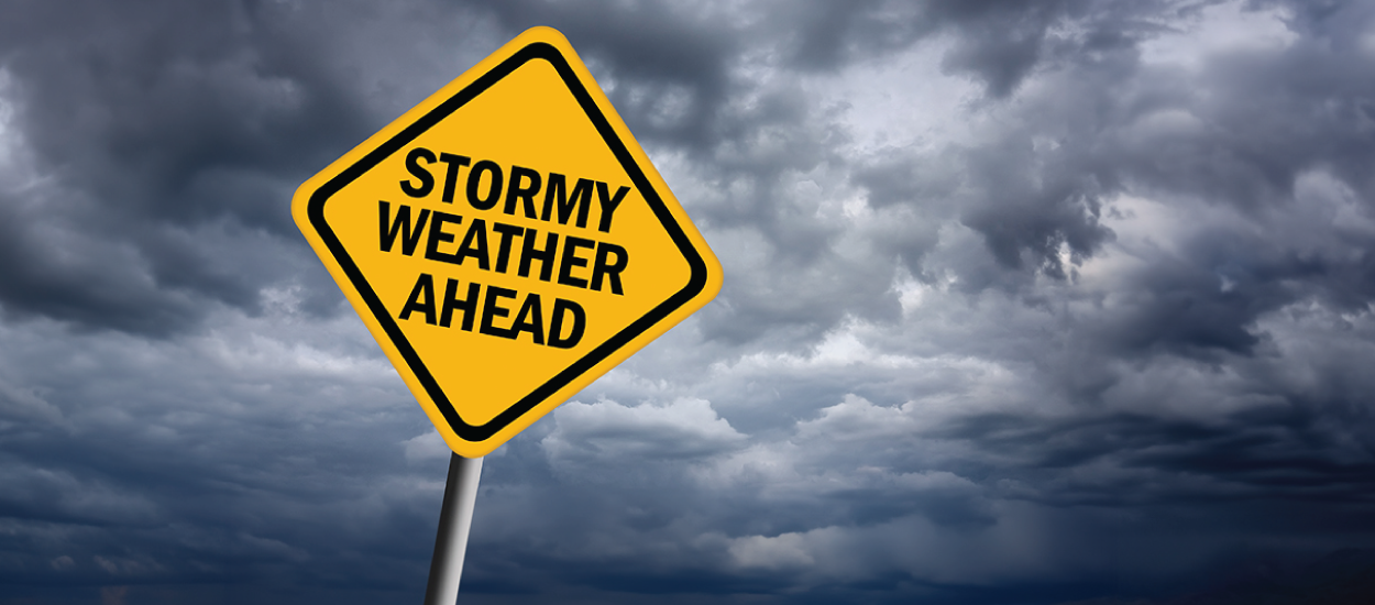 Hurricane Prep Stormy Weather Ahead sign