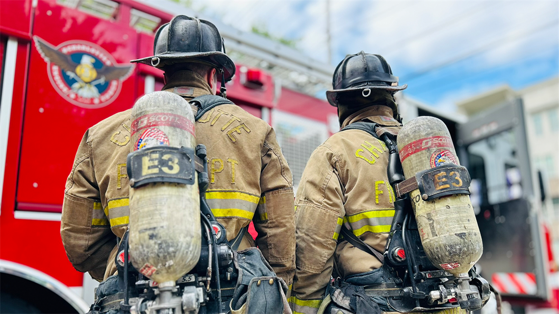 Firefighters from Charlotte Fire Engine 3