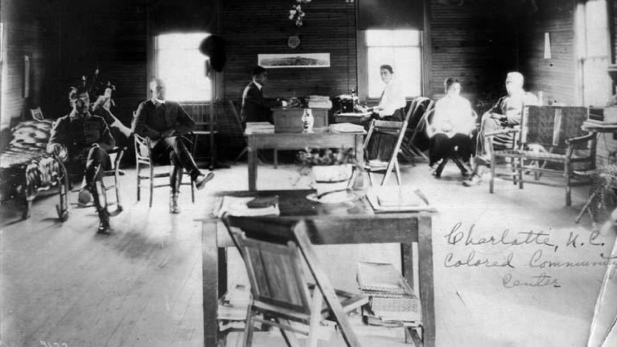 Interior of one of Camp Greene’s many community centers.