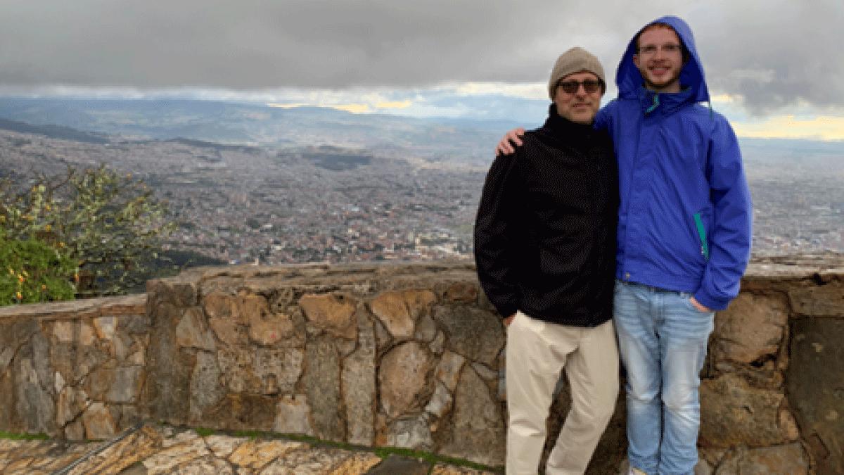 Luis and Lorenzo on a future trip to Bogota, Colombia.