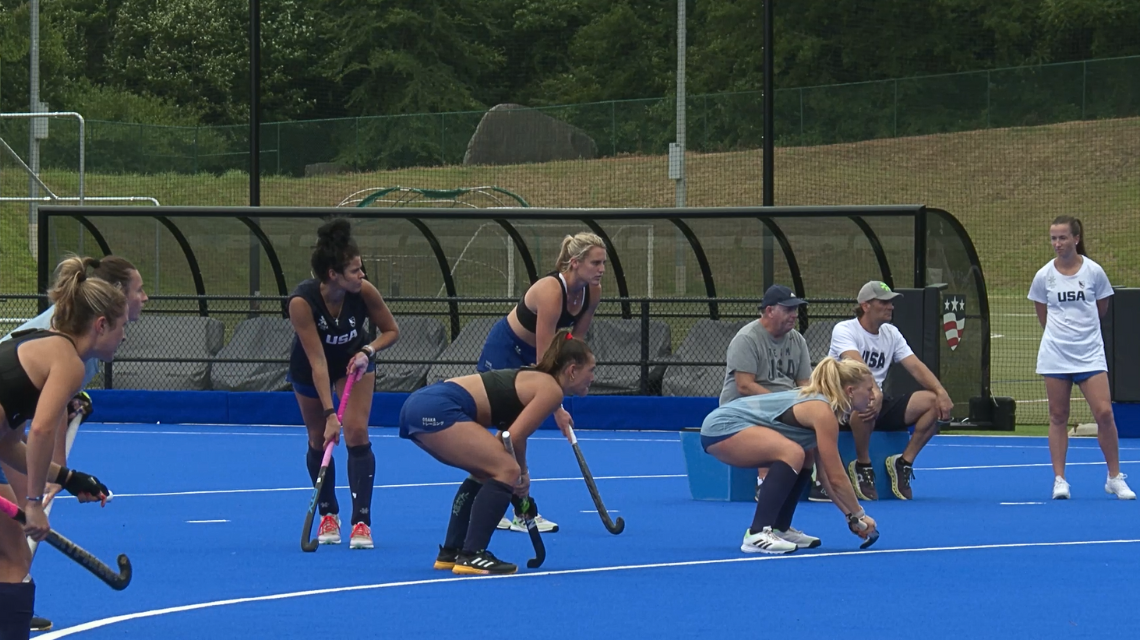 The US Women's Field Hockey team trains for the Paris 2024 Olympics at UNC Charlotte.