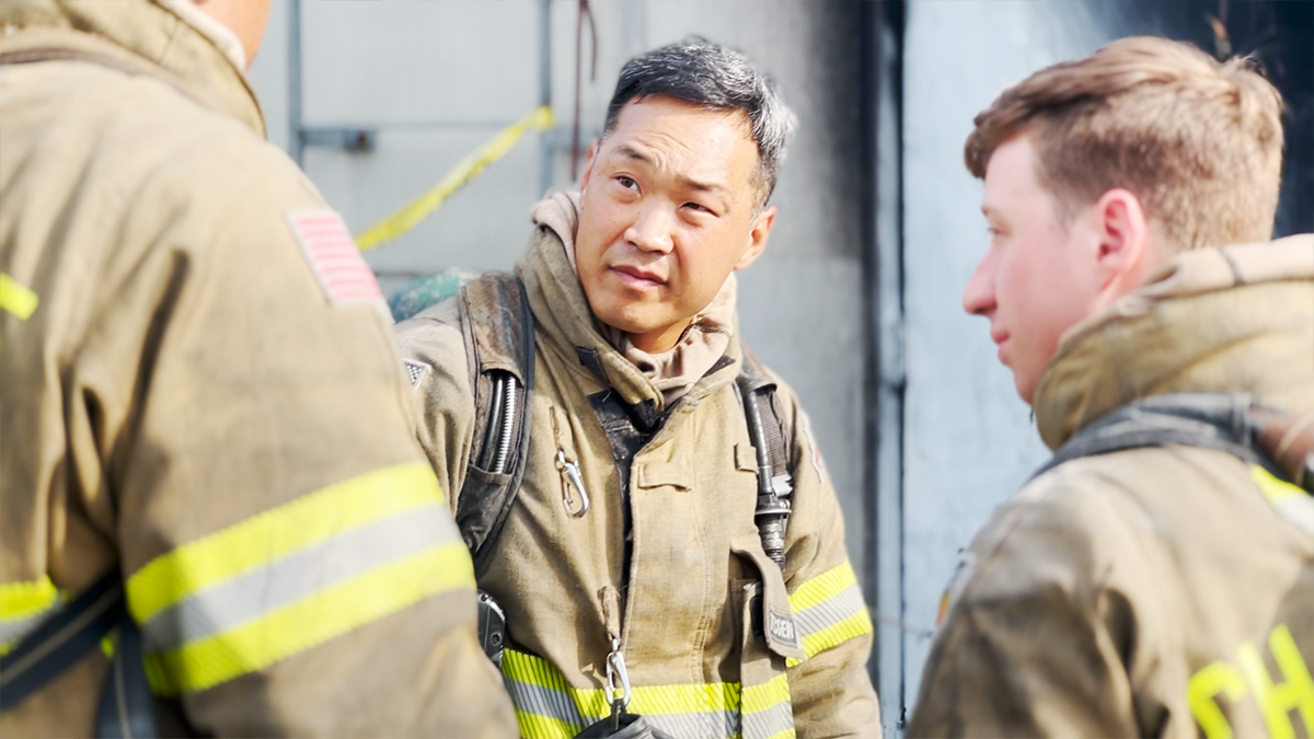 Ham on duty with other Charlotte Fire recruits.