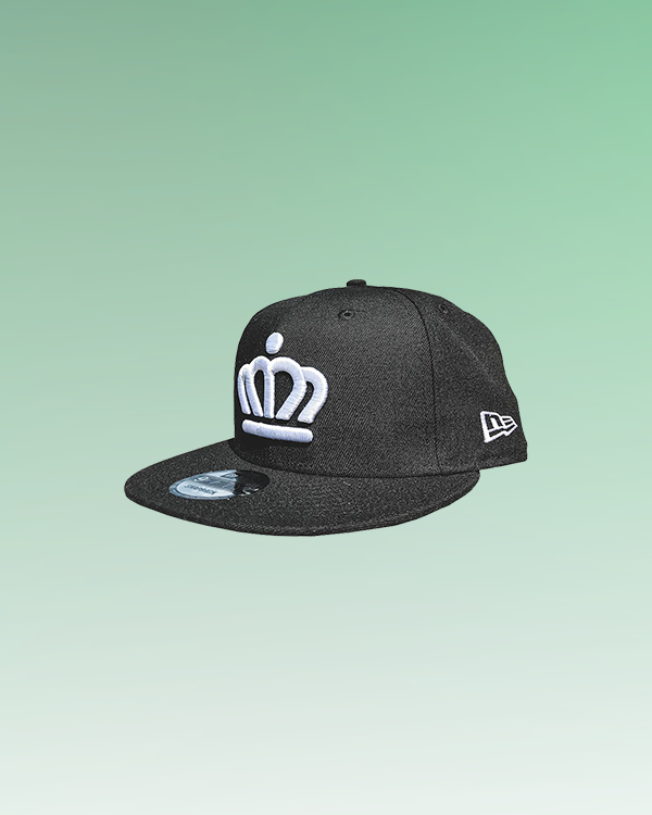 black hat with the crown logo embroidered on the front