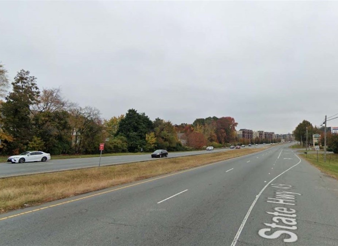 a photo of the roadway before improvements