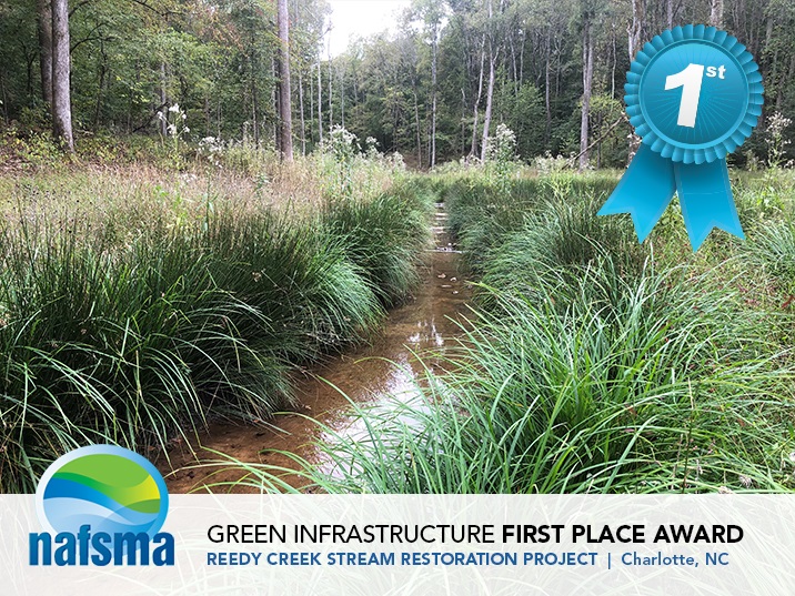 Reedy Creek Stream Restoration Project wins the NAFSMA first place award for Green Infrastructure.