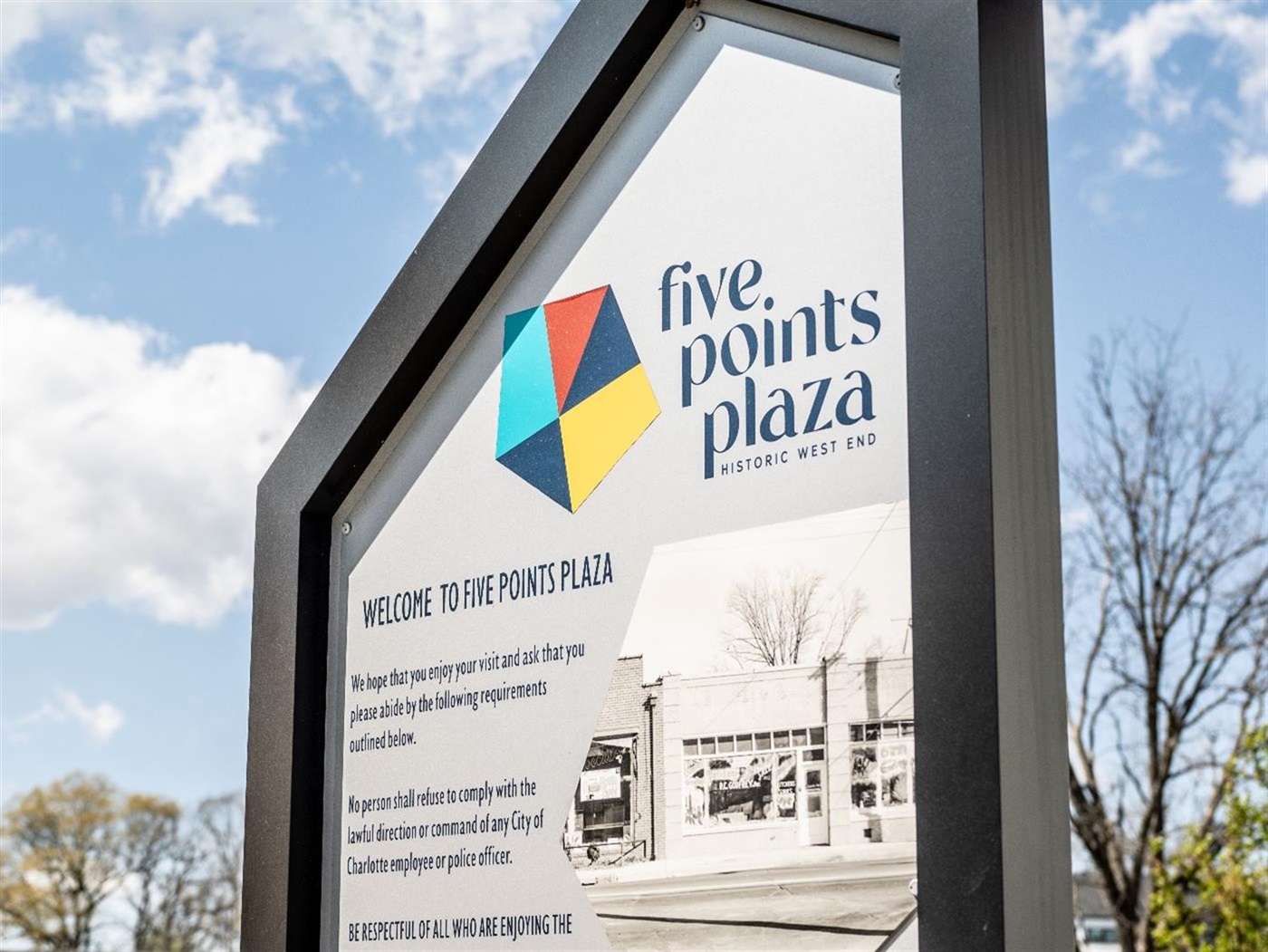 sign that reads five points plaza